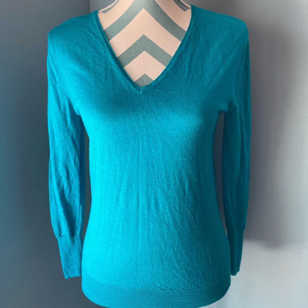 Turquoise V-Neck Sweater